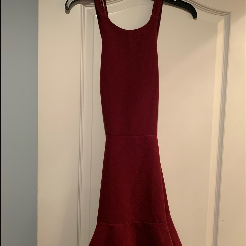 Maroon backless dress